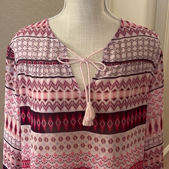 Women’s Decree Pink Sheer Blouse Size Medium - Picture 2 of 6